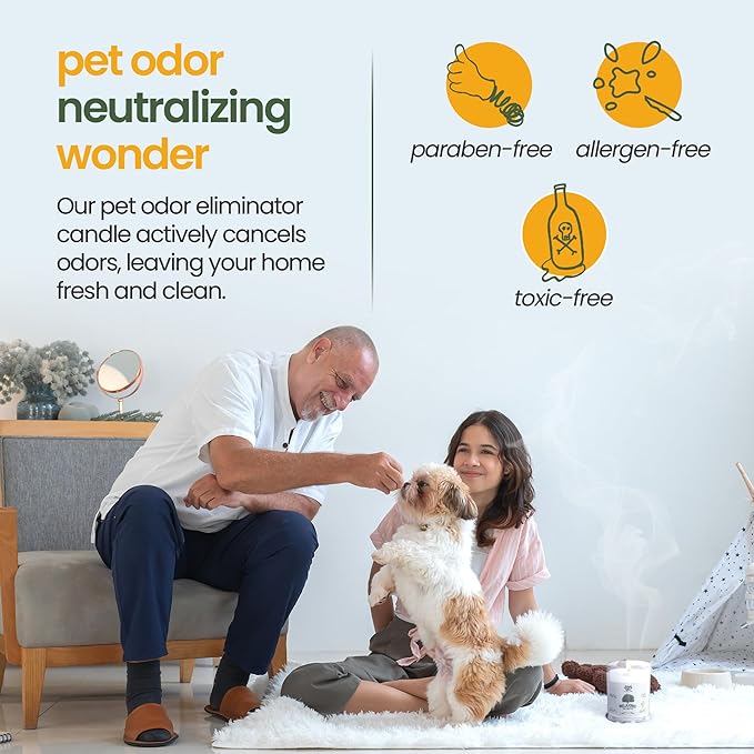 Pet Odor Eliminator Candle Relaxing Wildwoods Scented Candles for Home Decor - Calming Candles Aromatherapy, Soy Wax Pet Candles Odor Eliminator for Home - Pet Friendly Candles by Gerrard Larriett