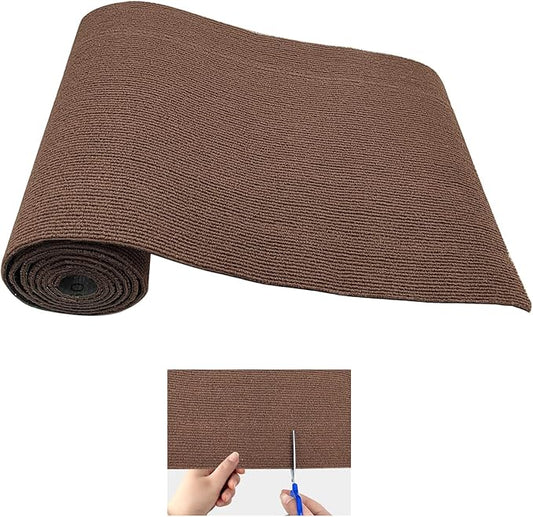 Trimmable Cat Scratching Post Carpet Covered 78.7”x15.8” Self-Adhesive Cat Tree Shelves Replacement Parts Mat Cat Scratcher Mat for Cat Shelf Steps Couch Furniture DIY Protector(Beige)
