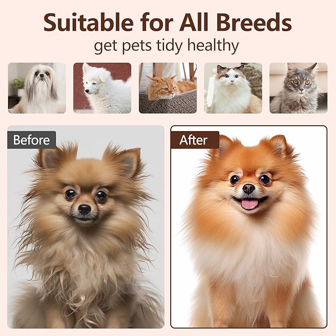 L&W BROS. Cat Steam Brush for Shedding Self Cleaning Steamy Cat Brush Cats Hair Grooming Brush Misting Cat Brush for Long Haired Cats(Light Blue)