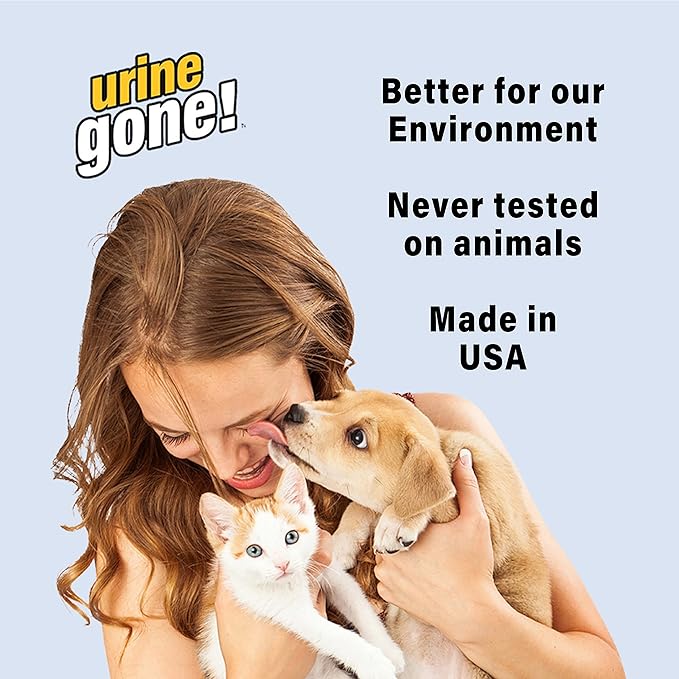 Urine Gone Stain & Odor Remover Concentrate: Fast-Acting, Natural Probiotic Enzymes, eliminate Stain & Odor on Carpet, Floor, & More. Helps Stop Pet Marking. Spray bottle + 3 fills. Makes 73.5 oz