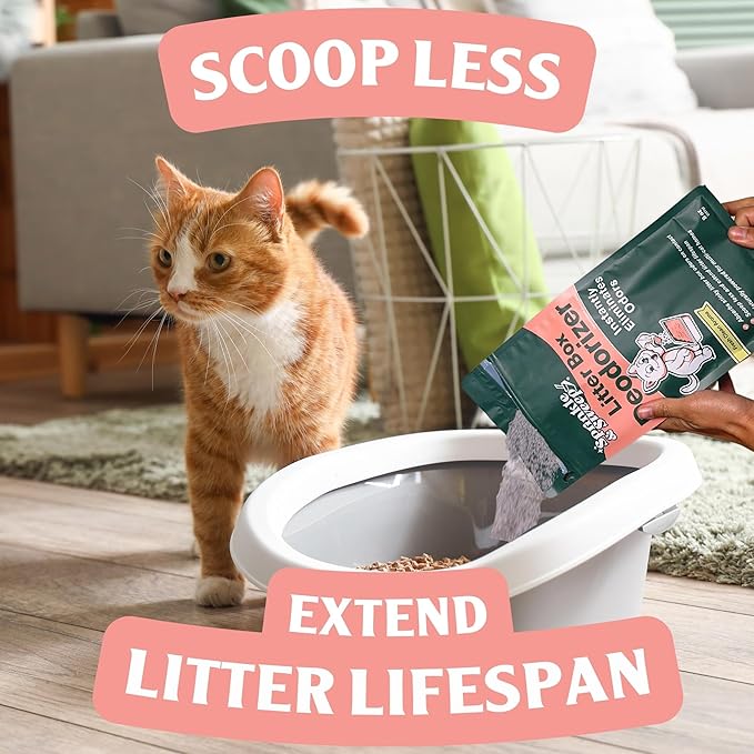 Sprinkle & Sweep Litter Box Deodorizer - Cat Litter Deodorizer Non Toxic and Safe for Kittens - Litter Deodorizer Instantly Eliminates Foul Litter and Urine Odors (1 Bag + Speed Sifter)