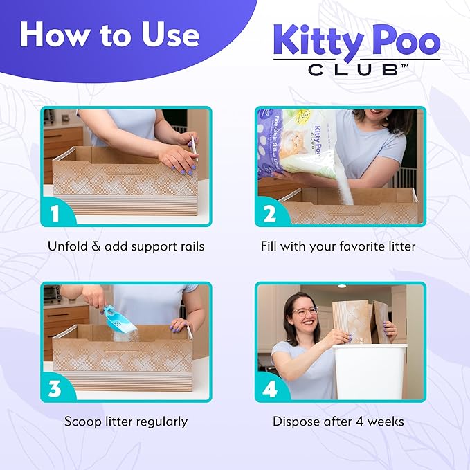 Leakproof Disposable 2-Pack Cat Litter Box with Accessories | Superior Odor Control & Recyclable Design | 2 Litter Box, 2-Pack of 6lbs Litter, Mat & Scoop |Multi-Cat Homes & Daily Use — Kitty Poo Club