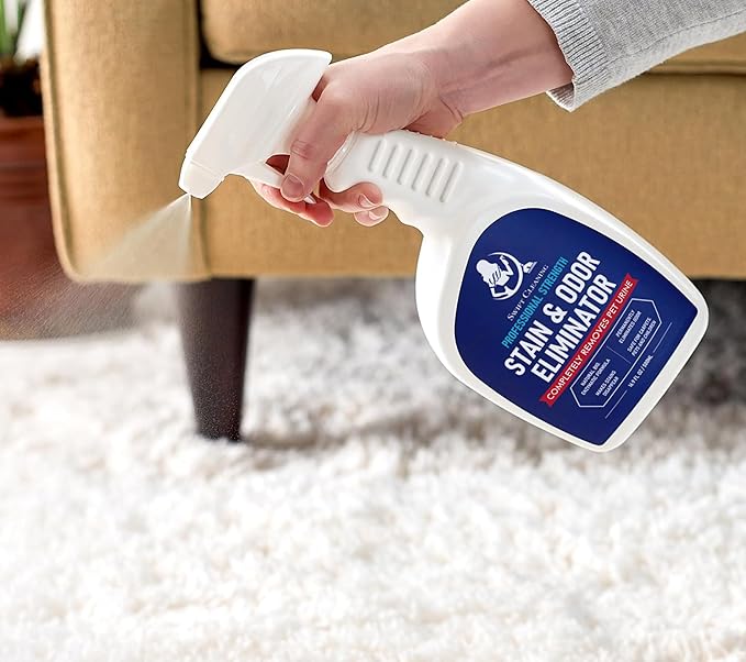 Stain & Odor Eliminator for Strong Odor - Enzyme Pet Odor Eliminator for Home - Carpet Stain Remover for Cats & Dog Pee - Enzymatic Cat Urine Destroyer - Carpet Cleaner Spray