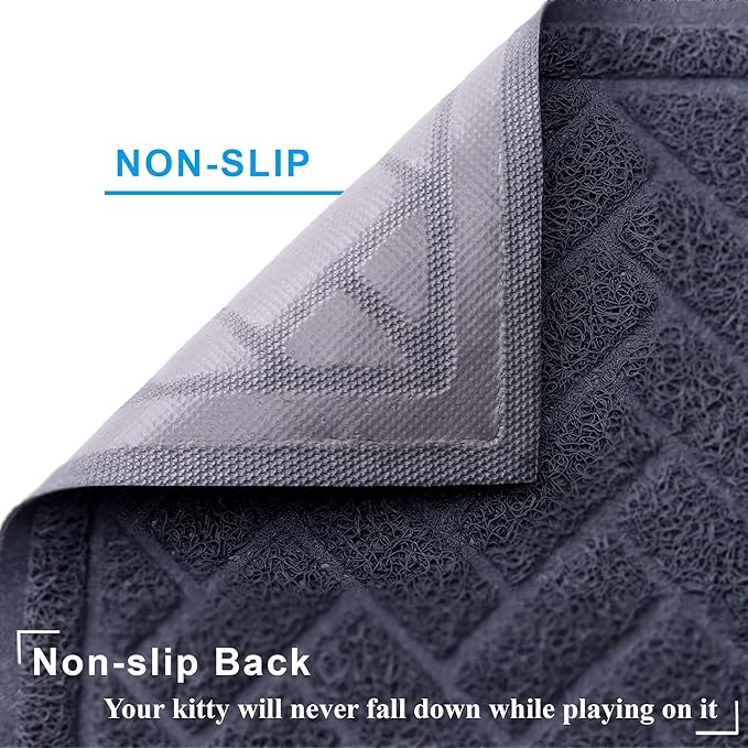 UPSKY Cat Litter Mats 2 Set of Cat Litter Pads, Cat Litter Trap Mats Can Be Spliced and Placed At-Will, Scatter Control for Litter Box, Soft on Sensitive Kitty Paws, Easy to Clean. (24"x 16")