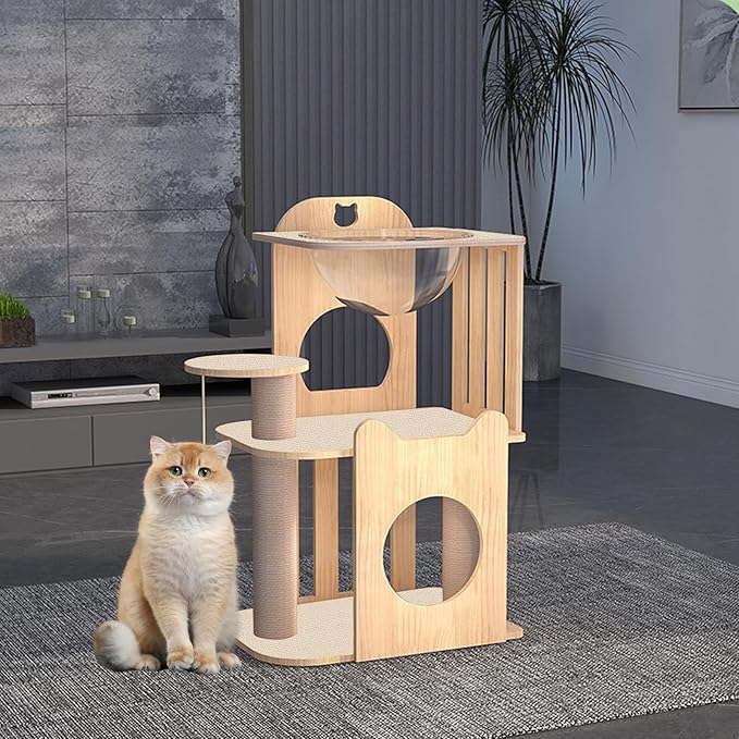 Trimmable Cat Scratching Post Carpet Covered 78.7”x15.8” Self-Adhesive Cat Tree Shelves Replacement Parts Mat Cat Scratcher Mat for Cat Shelf Steps Couch Furniture DIY Protector(Beige)