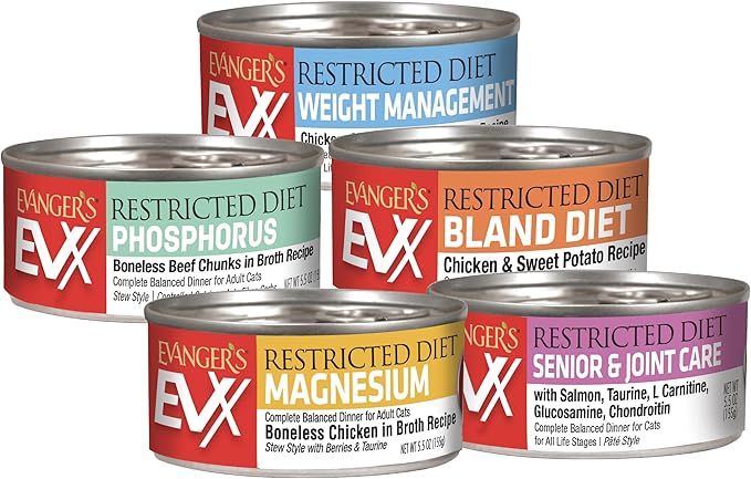 Evanger's EVX Restricted Diet: Senior and Joint Health Canned Cat Food - 24, 5.5 oz Cans
