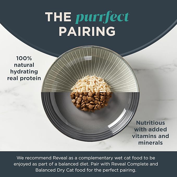 Reveal - Grain Free | Wet Canned Cat Food | 2.47oz - 24 Pack - Premium Nutrition, 100% Natural, No Additives, and Limited Ingredients (Tuna with Salmon in Gravy)