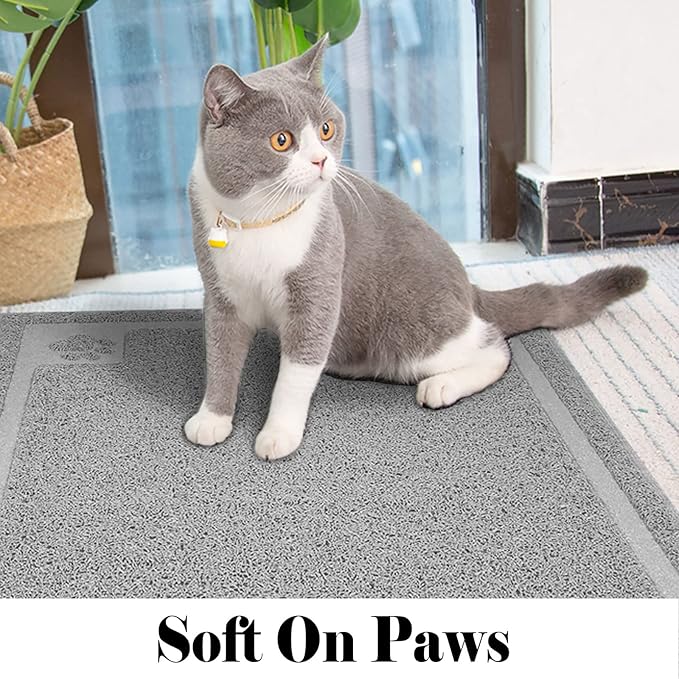 UPSKY Large Cat Litter Mat Trapper 35"×23" Traps Litter from Box and Paws Scatter Control for Litter Box Soft on Sensitive Kitty Paws Easy to Clean