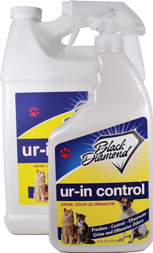 Ur-in Control Eliminates Urine Odors – Removes Cat, Dog, Pet, Odors Human Smells From Carpet, Furniture, Mattresses, Grout and Pet Bedding, Concrete. Biodegradable Enzymes. (1-Quart/1-Gallon)