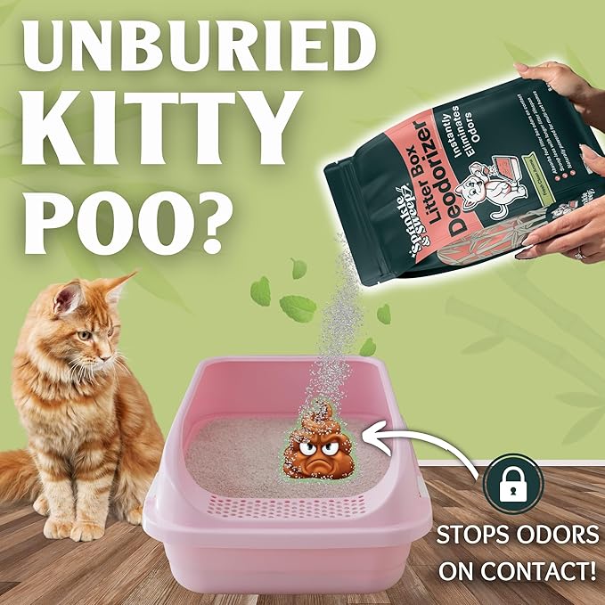 Sprinkle & Sweep Litter Box Deodorizer - Cat Litter Deodorizer Non Toxic and Safe for Kittens - Litter Deodorizer Instantly Eliminates Foul Litter and Urine Odors (1 Bag + Speed Sifter)