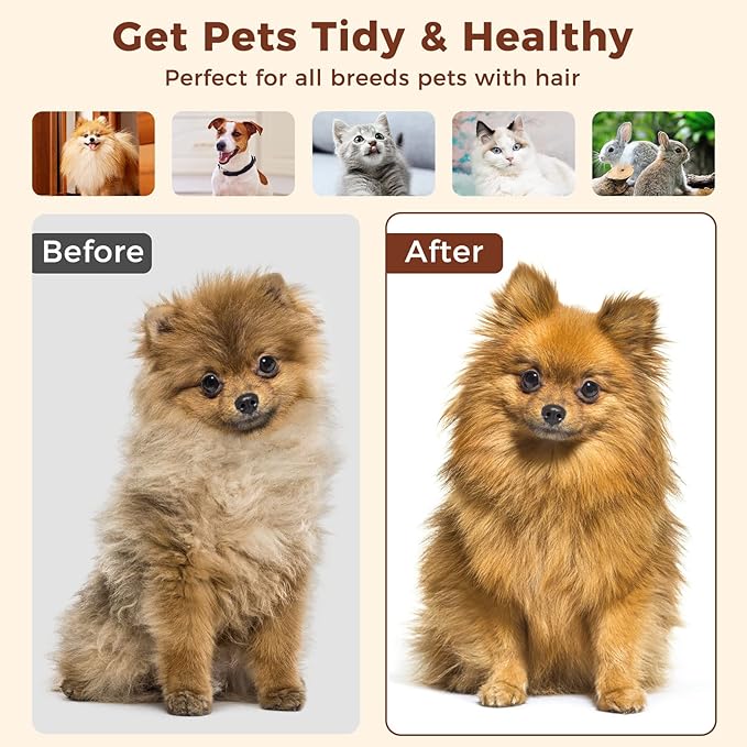 Sunflower Cat Brush for Shedding, Self Cleaning Cat Hair Brush, Pet Grooming Brush with Release Button for Short and Long Haired Cats Dogs (Orange)