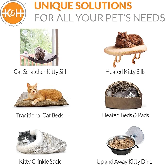 K&H Pet Products Universal Mount Kitty Sill Cat Window Perch 14 X 24 Inches Original