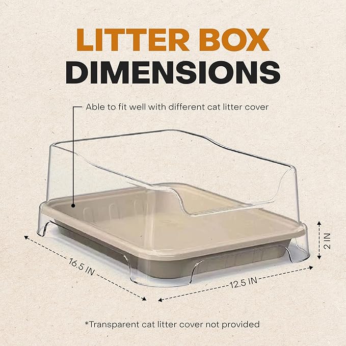 Disposable Senior Cat Litter Box, Durable & Eco-Friendly Tray, Suitable for Cats, Hamsters, Guinea Pigs, Mice & Rabbits. Pack of 6 Boxes, 16.5 x 12.5 x 2”
