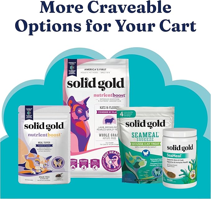 Solid Gold Wet Cat Food Variety Pack - Pate & Shreds in Gravy - Real Chicken, Tuna, Mackerel and Sardine - Canned Cat Food, 12 Pack