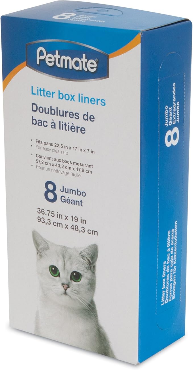 Petmate, Litter Pan Boxed Liners, Jumbo, 8 Pack