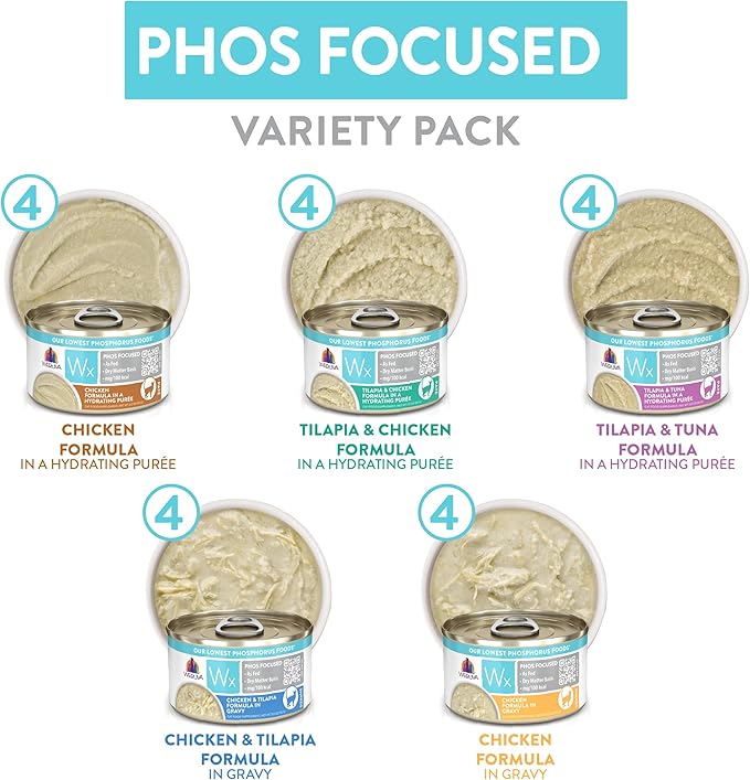 Weruva Wx Phos Focused Variety Pack, Canned Cat Food, 3.oz (20 Count)