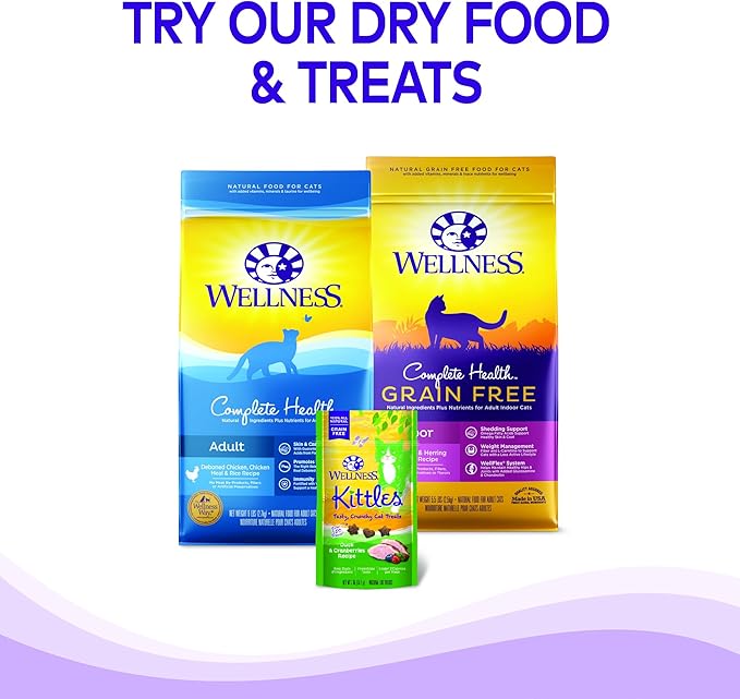 Wellness Complete Health Natural Grain Free Wet Canned Cat Food, Cubed Chicken Entrée in Rich Gravy, 5.5-Ounce Can (Pack of 24)