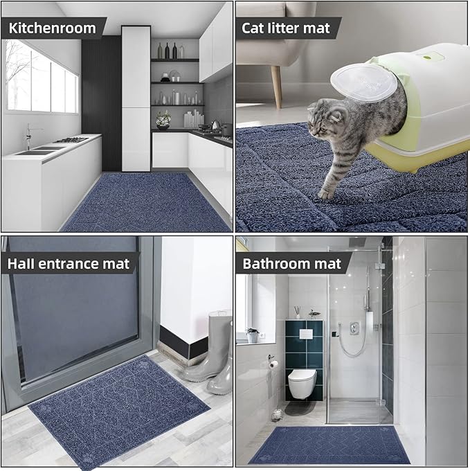 Cat Litter Mat, Litter Trapping Mat Soft on Kitty Paws, 47" x 35" Kitten Litter Box Mat for Cleaner Floors, Waterproof, Easy Clean, Durable XL Large Size Cat Litter Pad for Kitten.…