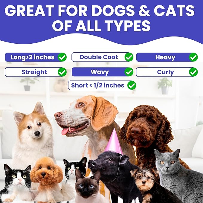 Cat Steam Brush, Pet Steamy Brushes for Indoor Cats & Dogs Shedding with Release Button, Self-Cleaning, Anti-Static Pets Hair Removal Comb for Furry Pet Grooming & Massage (WHITE)