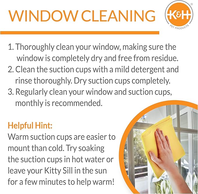 K&H Pet Products Universal Mount Kitty Sill Cat Window Perch 14 X 24 Inches Original