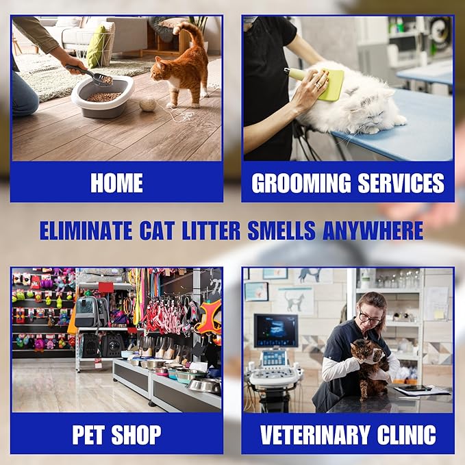 SMELLEZE Natural Cat Litter Smell Eliminator Deodorizer Additive: 2 lb. Rids Strong Urine & Poop Stench. Change Kitty Box Litter Less. Safe for Cats. Unscented