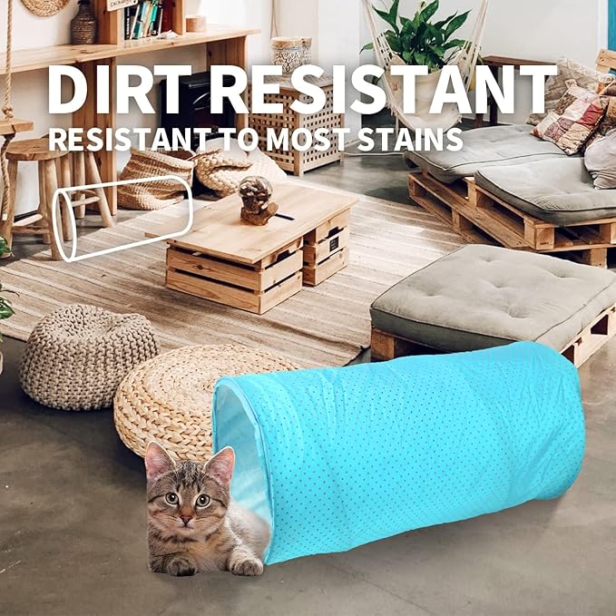 PAWISE Cat Tunnel Tube, Cat Toys Collapsible, Cat Play Tent Bed Indoor Pop-up Pet Tube Interactive Toy for Cat Puppy Kitten Rabbit (Color Random)(Tunnel)