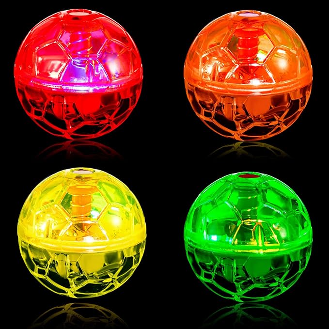 Frienda 4 Pieces Ghost Hunting Cat Ball Motion Light Up Cat Balls LED Motion Activated Cat Ball Motion Light Up Cat Dog Interactive Toys Pet Glowing Mini Running Exercise Ball Toys (Classic Color)