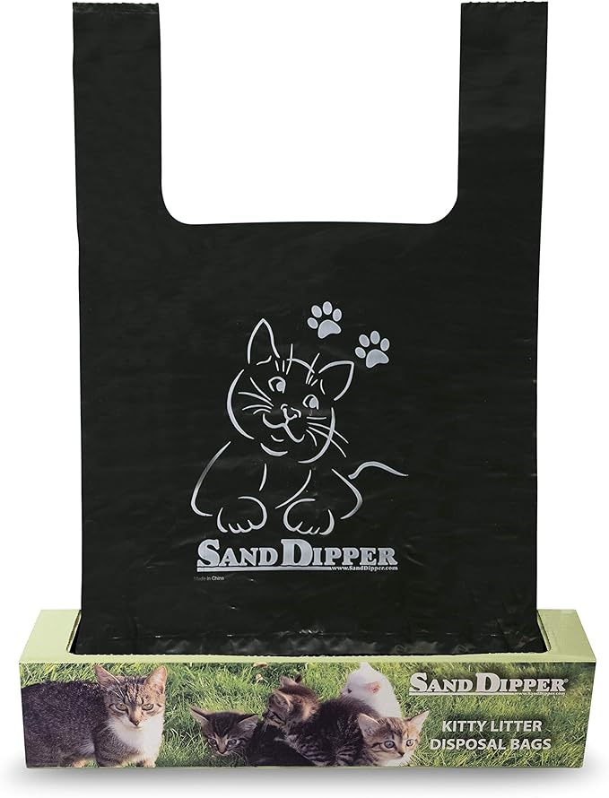 Sand Dipper Cat Litter Waste Bags | Strong Thick Odor Sealing (Medium 50 Roll)