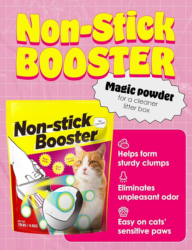 Neko Island Non-Stick Booster Clay Cat Litter Cat Attract Litter Additive | Cat Urine Smell Eliminator Scoop Away Cat Litter Unscented | Dust Free Cat Litter Clumping Pet Odor Eliminator (10 lbs, 2EA)