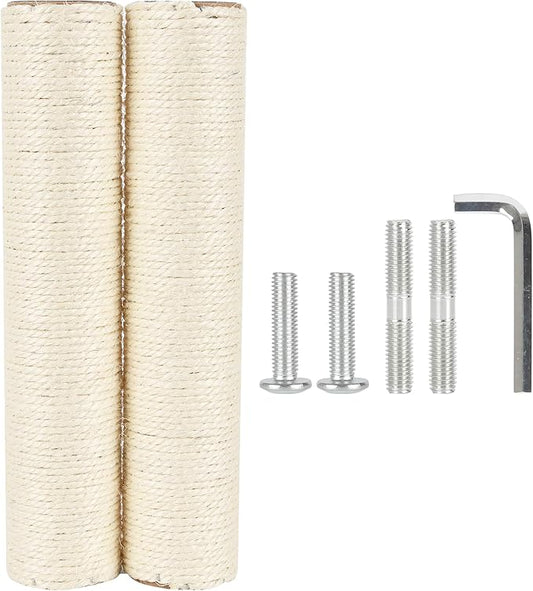 7.4cm 2.91in Diameter Cat Tree Scratching Post Replacement Sisal Pole Parts for Cat Tower (M10, 13.78in/35cm)