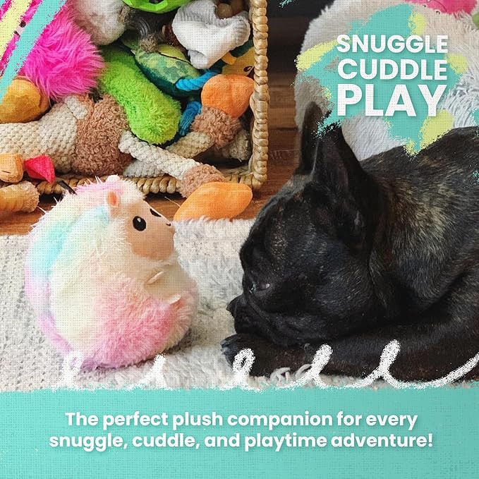 SnugArooz Cute Kat Caticorn Plush Dog Toy with Repair Patch – Soft, Durable and Squeaky Toy for Dogs - Blue