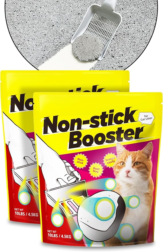 Neko Island Non-Stick Booster Clay Cat Litter Cat Attract Litter Additive | Cat Urine Smell Eliminator Scoop Away Cat Litter Unscented | Dust Free Cat Litter Clumping Pet Odor Eliminator (10 lbs, 2EA)