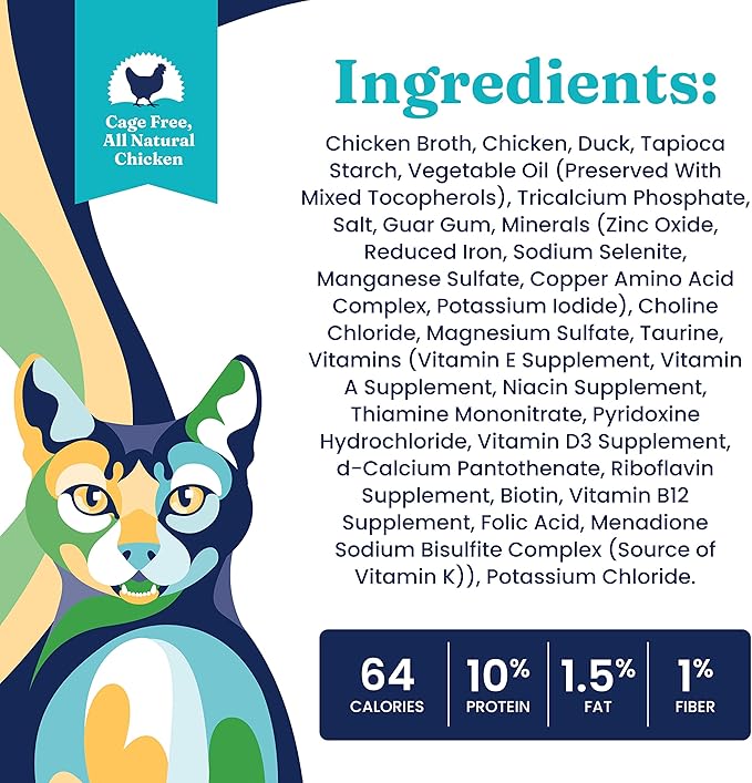 Solid Gold Nature's Harmony Wet Cat Food - Pate & Shreds in Gravy - Real Chicken & Duck Shreds - Canned Cat Food, 24 Pack