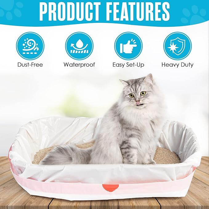 Litter Box Liners, Cat Litter Bags, Cat Litter Box Liners, 30 PK, Cat Litter Liners, Litter Bags, Litter Liners, Litter Box Bags Liners, Kitty Litterbox Liner Bags, Cat Pan Liners, Unscented, Jumbo