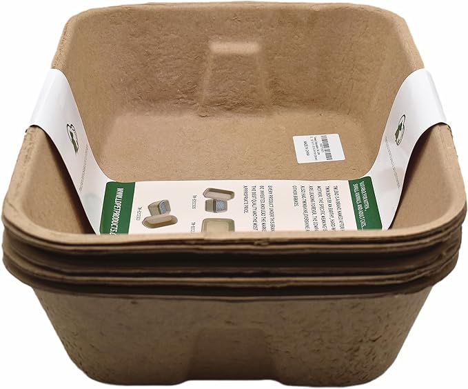 Disposable Cat Litter Box (5 Pack Of Trays) Eco Friendly 100% Recycled Paper Cat Tray,16.14 X11.81X3.94 Inch (Brown)