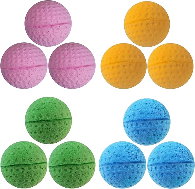Cat Foam Ball Cat Sponge Ball Toy Cat Soccer Ball Toy (Golf Foam Sponge Ball, Count, 48)
