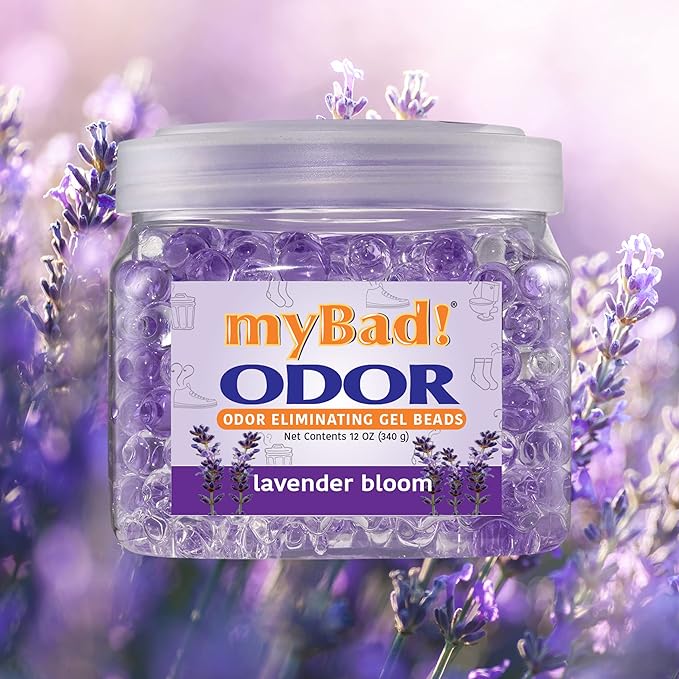 Odor Eliminator Essential Oil Gel Beads 12 oz - Air Freshener - Eliminates Odors in Bathroom, Pet Area, Closets, RVs, Pet Areas (Lavender Bloom, 1 Pack)