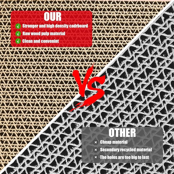 Premium Cat Scratcher Pad - Cardboard Scratcher Pad Replacement - Prolonged Lifespan & Furniture Protection ā Designed for Active Cats (Replacement Board)