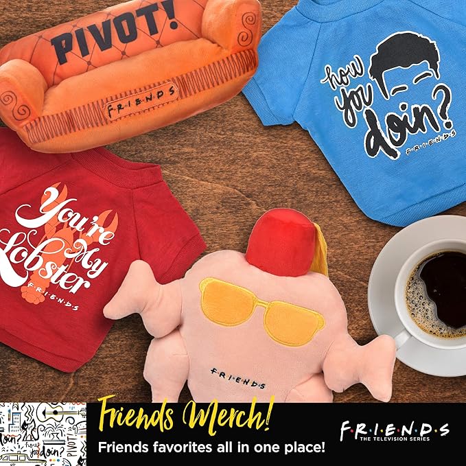 Central Perk Coffee Mug Plush Dog Toy With Rope Handle | 12-Inch Cute Squeaky Toy for All Dogs | Stuffed Dog Toys With Squeaker, Friends Memorabilia