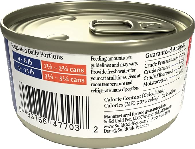 Solid Gold Wholesome Selects Wet Cat Food - Chicken Liver Chunks - Canned Cat Food, 24 Pack