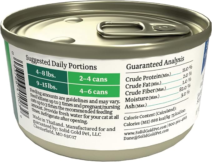 Solid Gold Wet Cat Food Shreds in Gravy - Canned Cat Food Made w/Real Tuna & Sardine - Five Oceans Grain Free 24ct/3oz Can