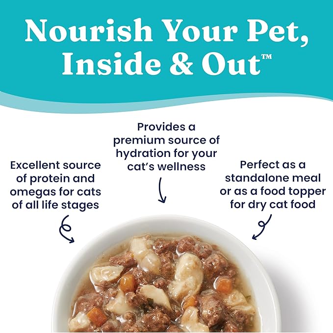 Solid Gold Wet Cat Food Shreds in Gravy - Canned Cat Food Made w/Real Tuna & Sea Bream - Five Oceans Grain Free 16ct/6oz Can