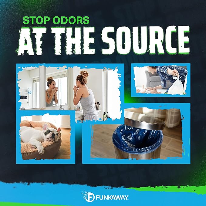FunkAway Odor Eliminating Beads, 12 oz., Supercharged Odor Absorbing Beads for the House, Car or Gym, Eliminate Smoke, Pet and Bathroom Odors for Long-Lasting Results (Pack of 2)