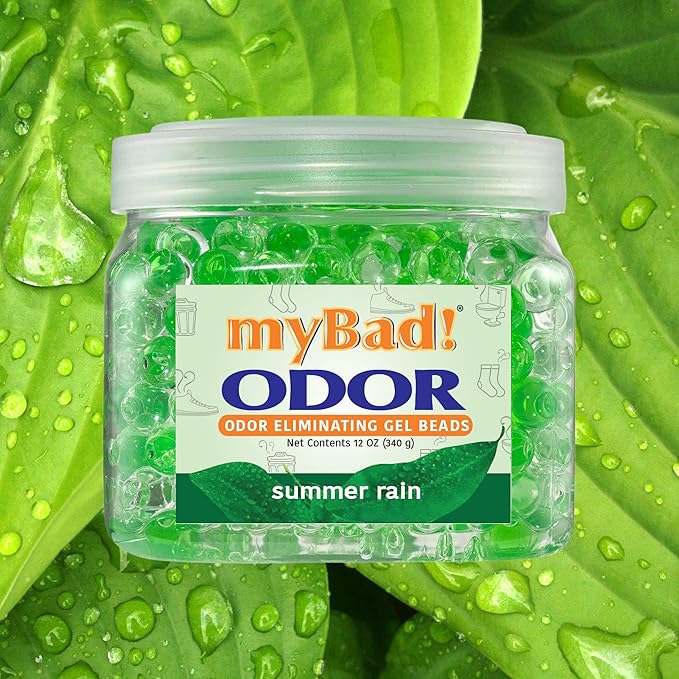 Odor Eliminator Essential Oil Gel Beads 12 oz - Air Freshener - Eliminates Odors in Bathroom, Pet Area, Closets, RVs, Pet Areas (Summer Rain, 1 Pack)