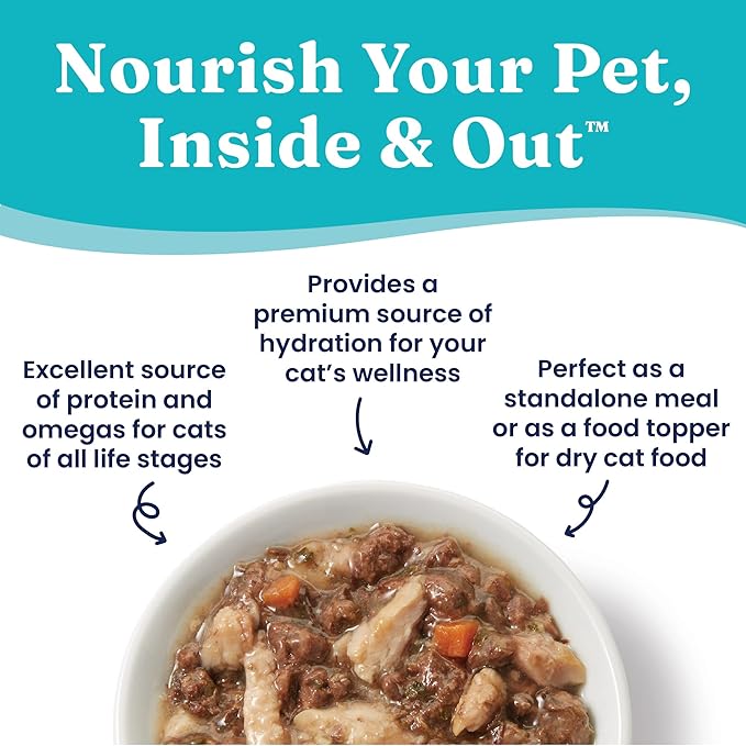 Solid Gold Wet Cat Food Shreds in Gravy - Canned Cat Food Made w/Real Tuna & Sardine - Five Oceans Grain Free 24ct/3oz Can
