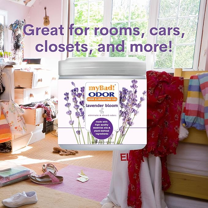 Odor Eliminator Essential Oil Gel Beads 15 oz - Air Freshener - Eliminates Odors in Bathroom, Pet Area, Closets, RVs, Pet Areas (Lavender Bloom, 2 Pack)