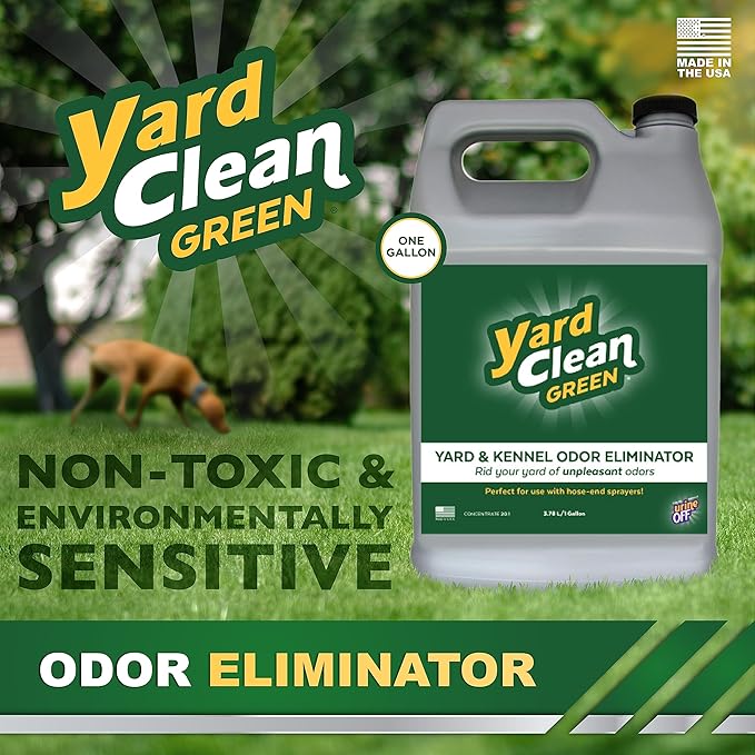 Urine OFF Yard Clean Green Yard and Kennel Odor Eliminator | Cat & Dog Odor Eliminator | Earth Friendly (1 Gallon)