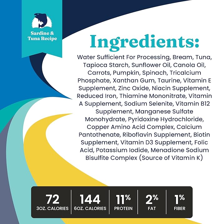 Solid Gold Wet Cat Food Shreds in Gravy - Canned Cat Food Made w/Real Tuna & Sea Bream - Five Oceans Grain Free 16ct/6oz Can