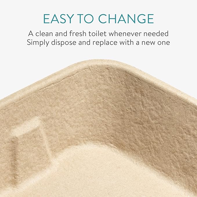 Navaris Disposable Cat Litter Trays (Pack of 10) - Cardboard Liner Tray for Cats Made of 100% Paper - Use Alone or As Box Liners - 15.9" x 11.8"