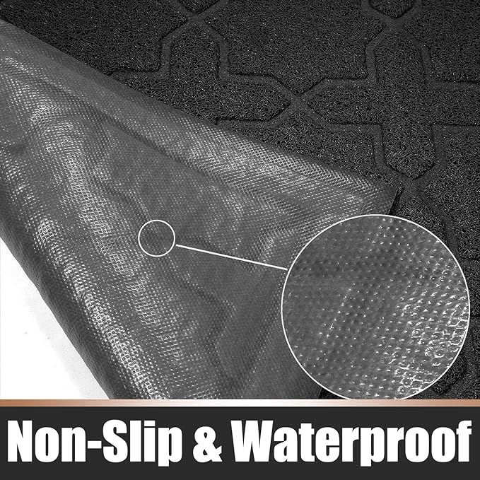 Yimobra Cat Litter Mat, 47"x36" Litter Box Mat with Litter Lock Mesh, Soft Cat Litter Mat Litter Trapping Mat, Easy to Clean, Non-Slip, Water Resistant, Litter Free Floors, Black